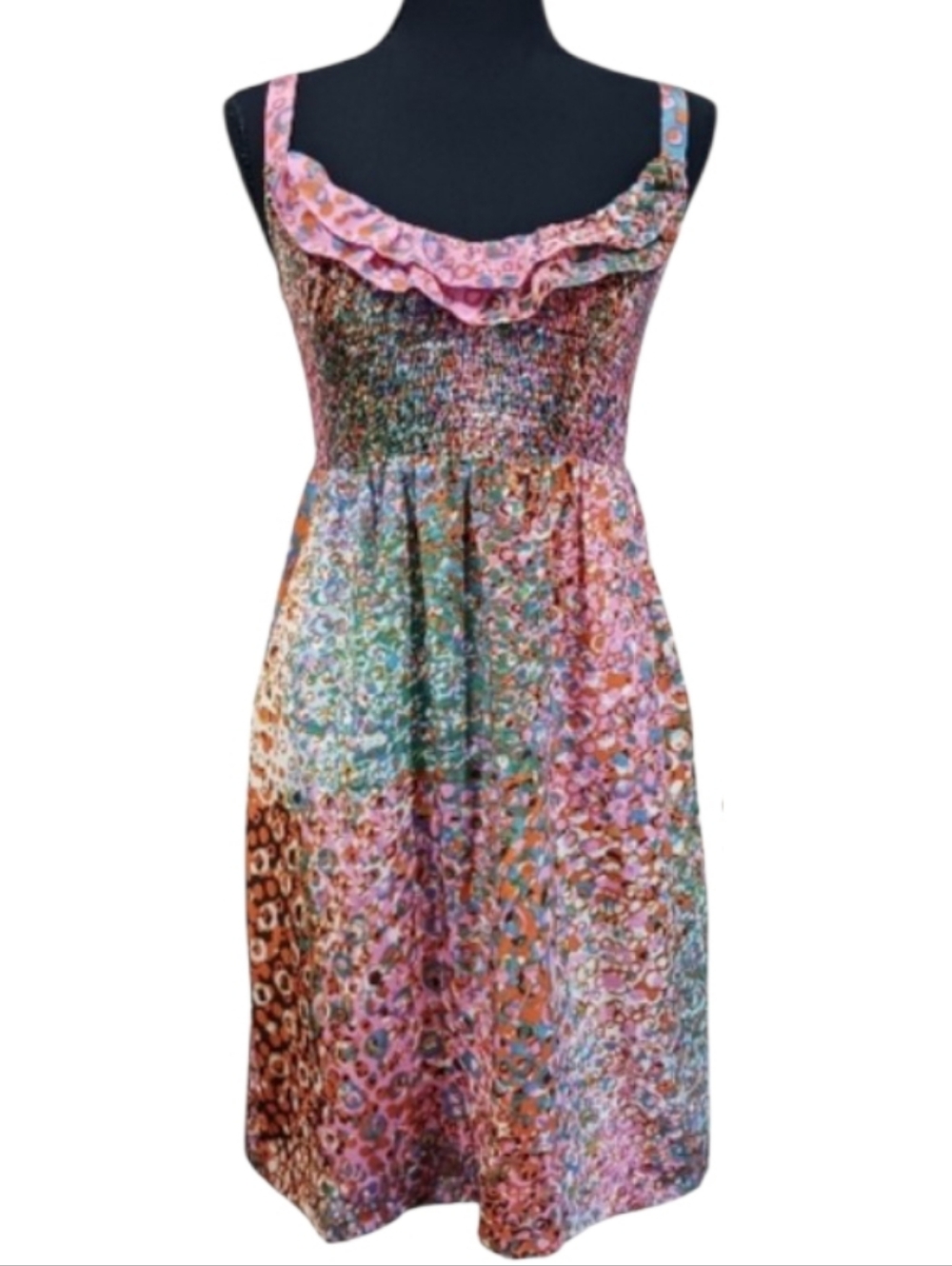 Maeve Anthropologie Confetti Whirl Silk Dress